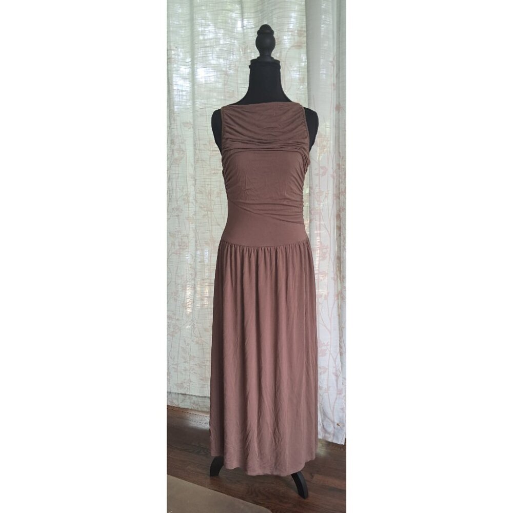 High Necked Fitted Maxi Dress